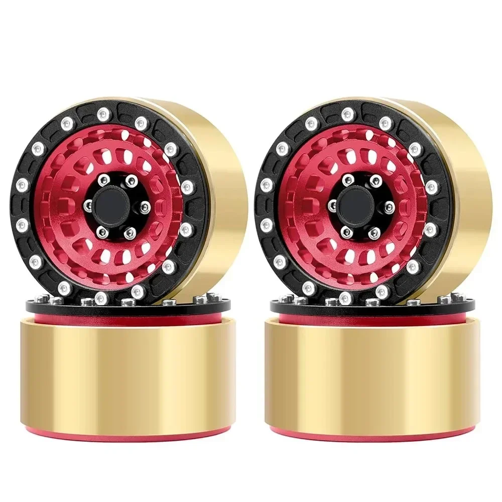 

4PCS 1.9" Beadlock Wheels Aluminum Rims Upgrades for Axial SCX10 TRX4 90046 RC Crawler Car accessories