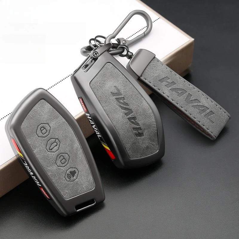 Zinc Alloy Key Cover Case for Haval H6 4th Gen/Haval Big Dog 2nd Gen/Menglong/Xiaolong/Shenshou - Protective Key Fob Shell