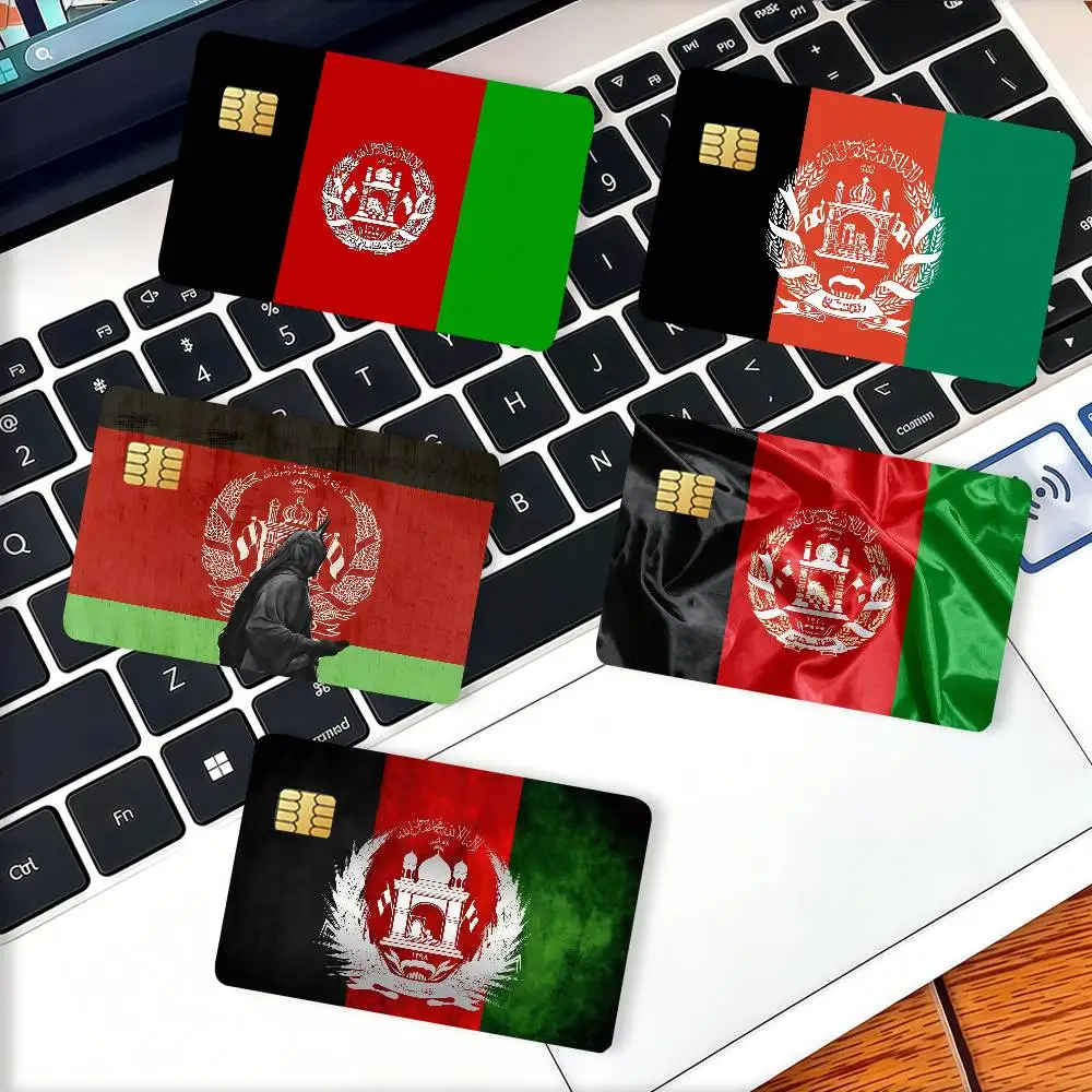 Flag Afghan Afghanistan nation Credit Card Decorative Card Stickers Suitable For Bank Cards Metro Transit Anti-scratch Gift 4PCS view 2