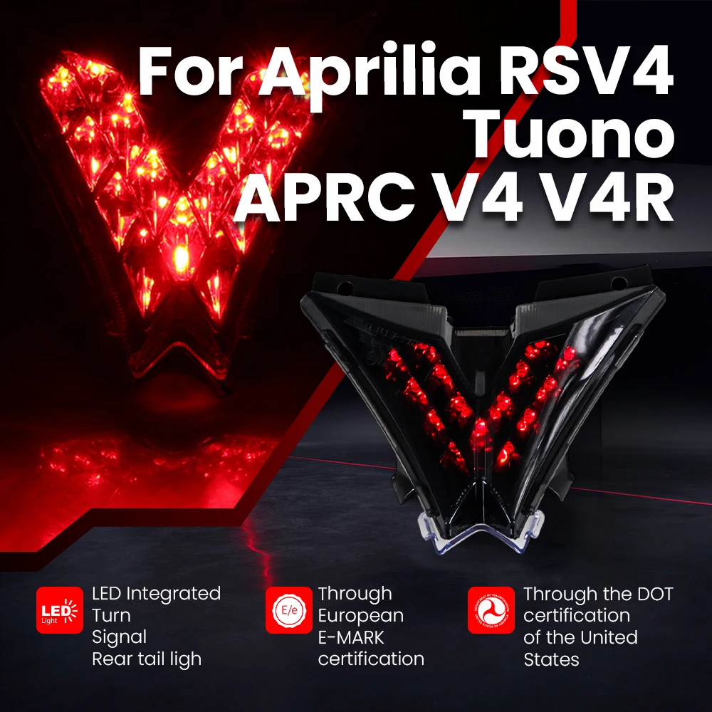 

For Aprilia RSV4 Tuono APRC V4 V4R 2011 2012 2013 2014 2015 2016 2017 2018 Motorcycle LED Integrated Turn Signal +Rear tail ligh