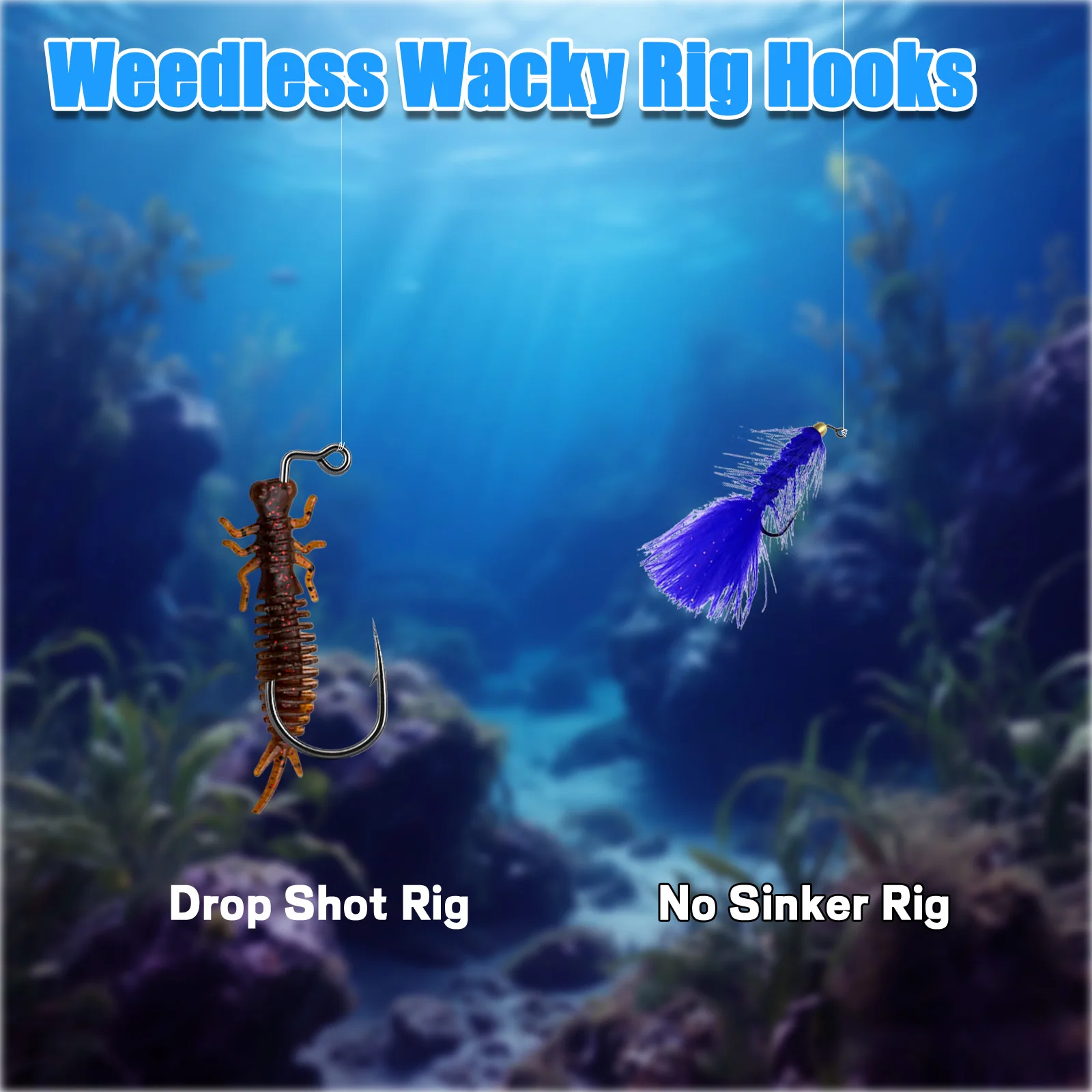 FishTrip 50-200 قطعة 90 درجة أبردين تهزهز الصيد السنانير الشائكة طويلة عرقوب هوك عالية الكربون الصلب الطعم حارس دودة هوك