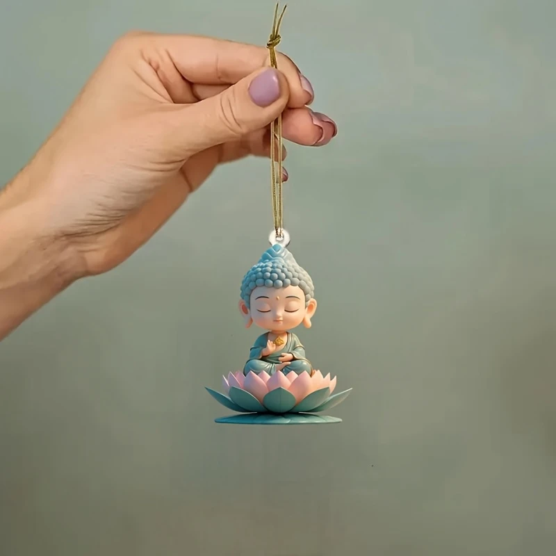 3 قطعة الاكريليك 2D شقة 8 سنتيمتر الرجال النساء الإبداعية الذهبي حبل حقيبة سلسلة مفاتيح قلادة ديكور المنزل سيارة مرآة الرؤية الخلفية قلادة هدية