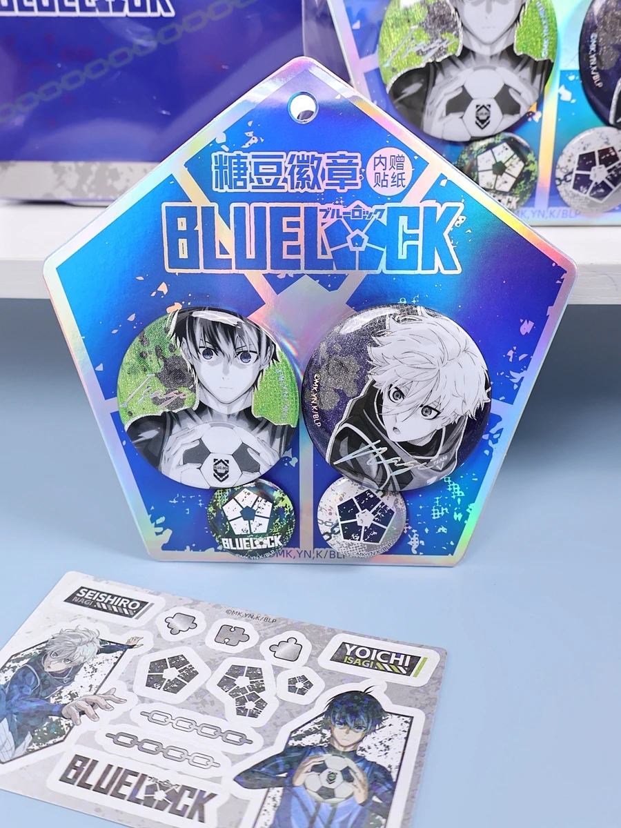 

Game BLUE LOCK Isagi Yoichi Nagi Seishiro Cosplay Football Badge Combination Send Stickers Ambitus