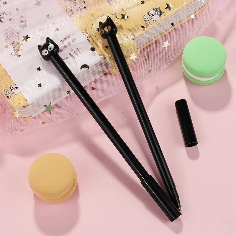 4pcs / Set Kawaii Gel Pen 0.5mm Creative Cat Cartoon Cute Kids Gift Neutral Ink Pen School Office Writing Supplies Stationery