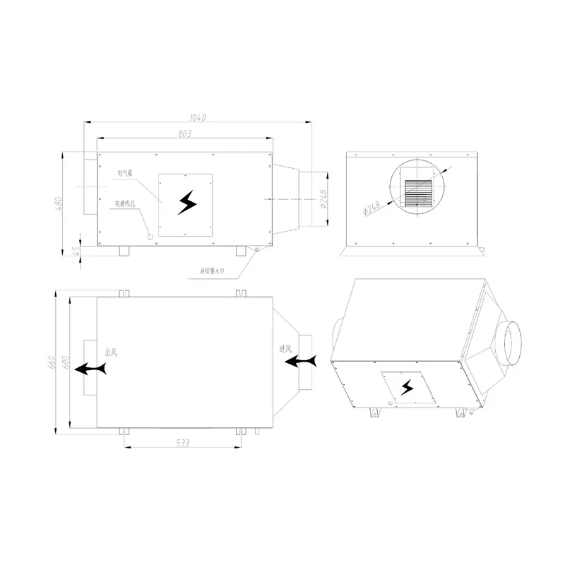 240Liters per day automatic drainage industrial pipeline dehumidifier