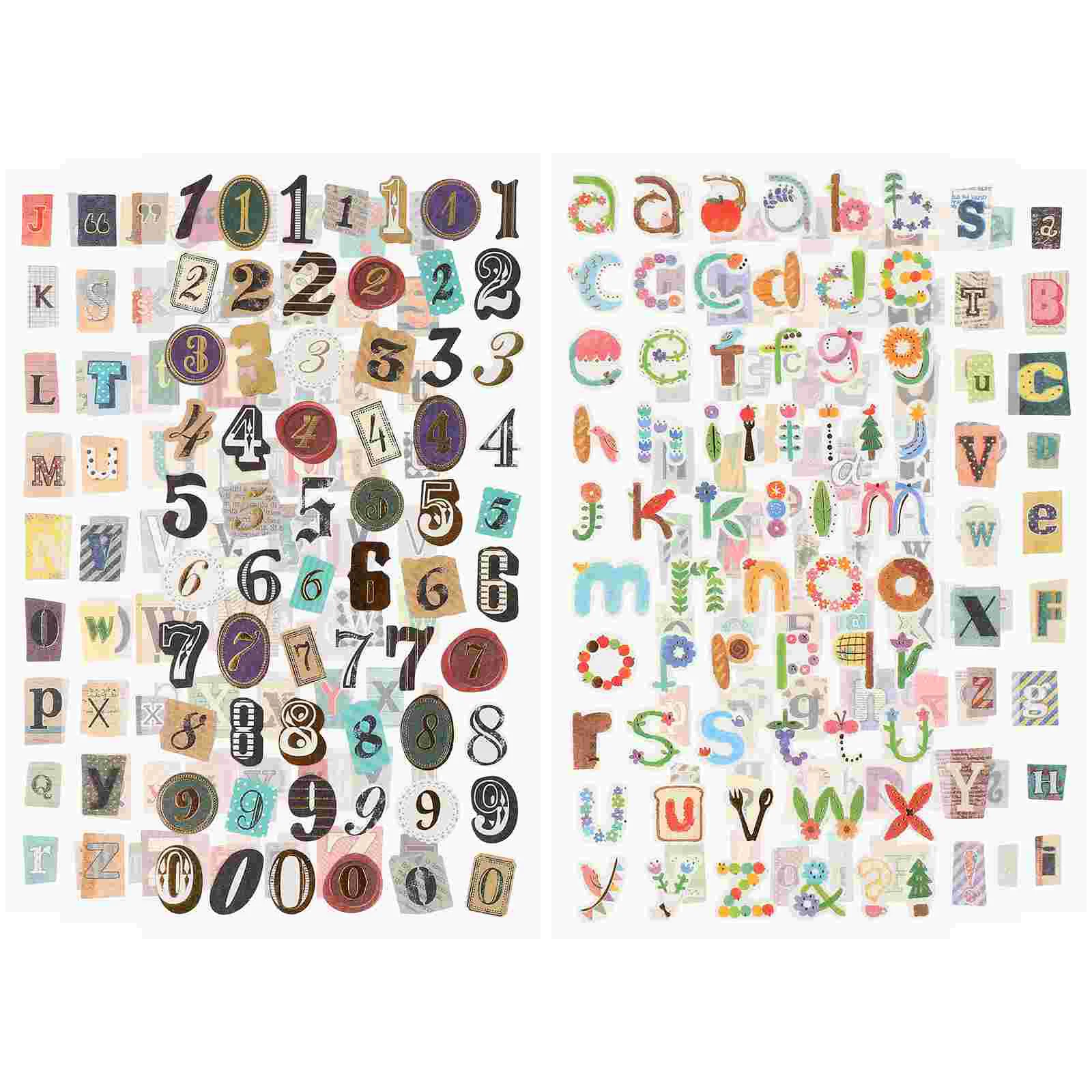 6 Sheet Letter Number Sticker Kit Scrapbook Signs Japanese Paper Anti-fading Stickers Child