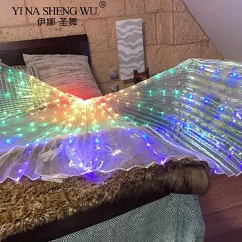 LED Isis Wings Barevná LED motýlí křídla s teleskopickými tyčemi Svítící svítící kostýmní oblečení pro pódiové párty 8 nejlepší prodej LED křídla ISIS - №5