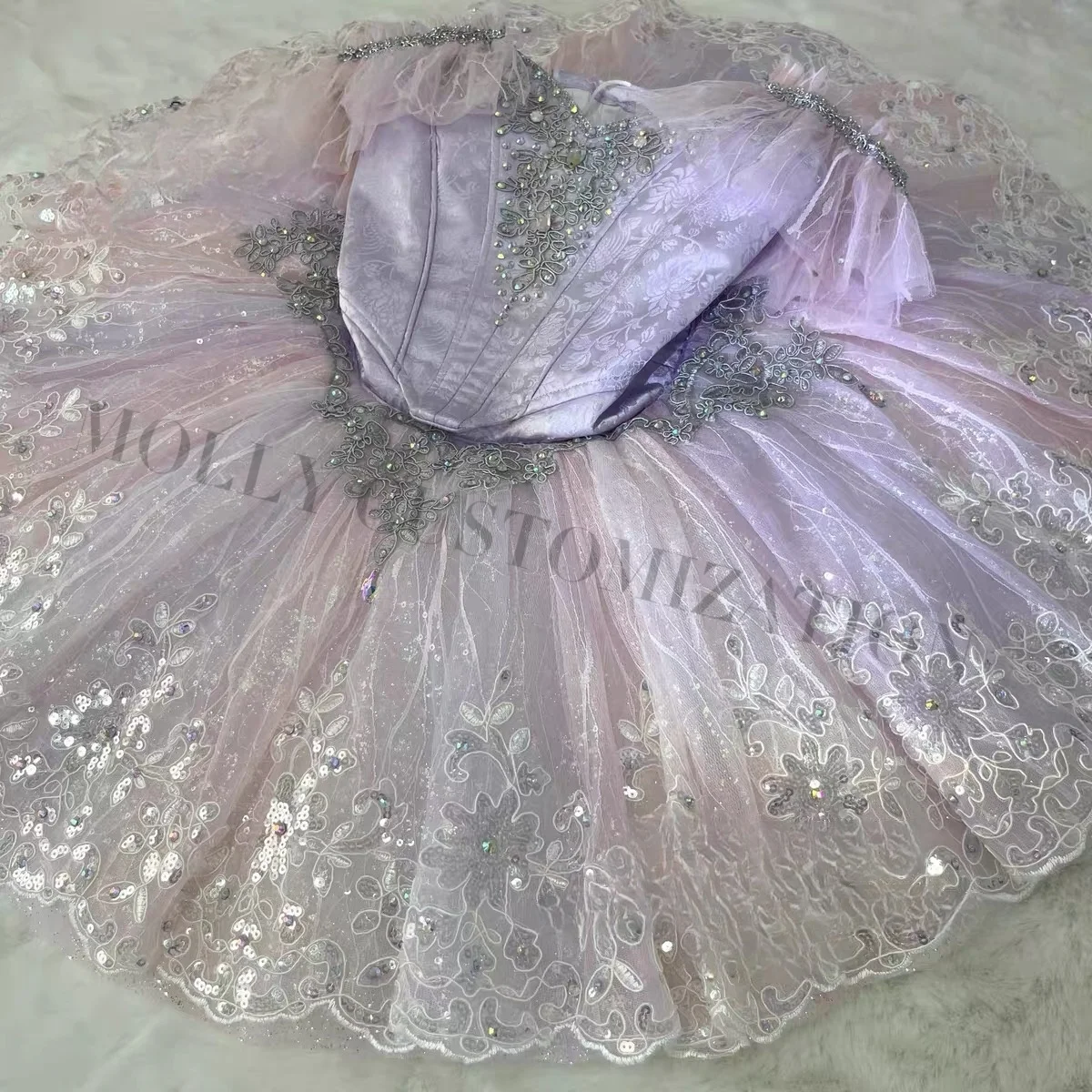 

Элитная индивидуальная балетная юбка-пачка GDC для взрослых и детей, цвета сиреневого серебра, в стиле феи Спящей красавицы, для соревнований