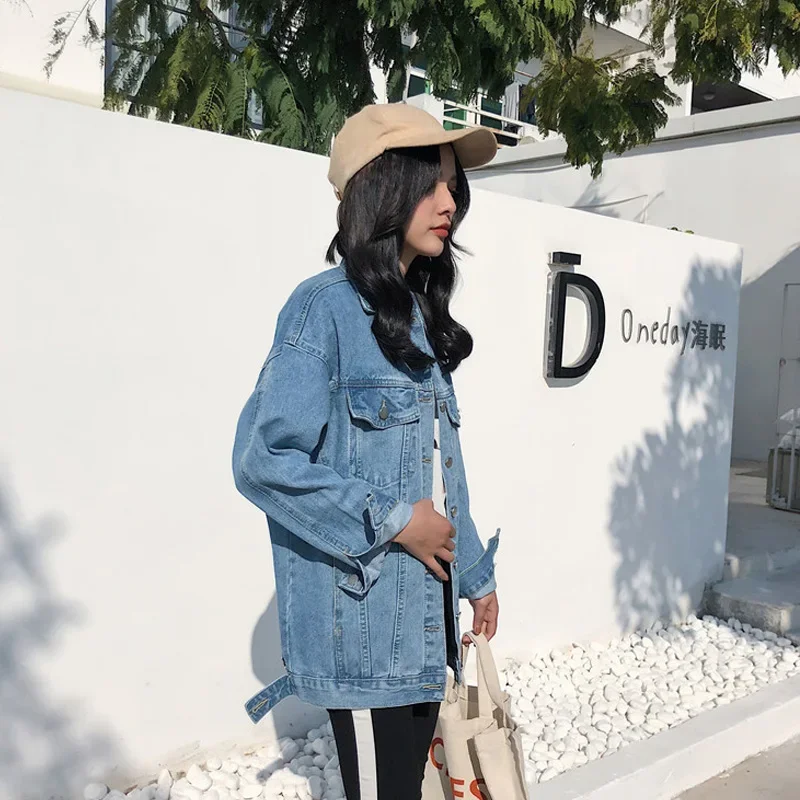 New Korean Fashion Denim Jacket Women Outerwear Oversized Jeans Jackets Female Vintage Loose Streetwear Clothes