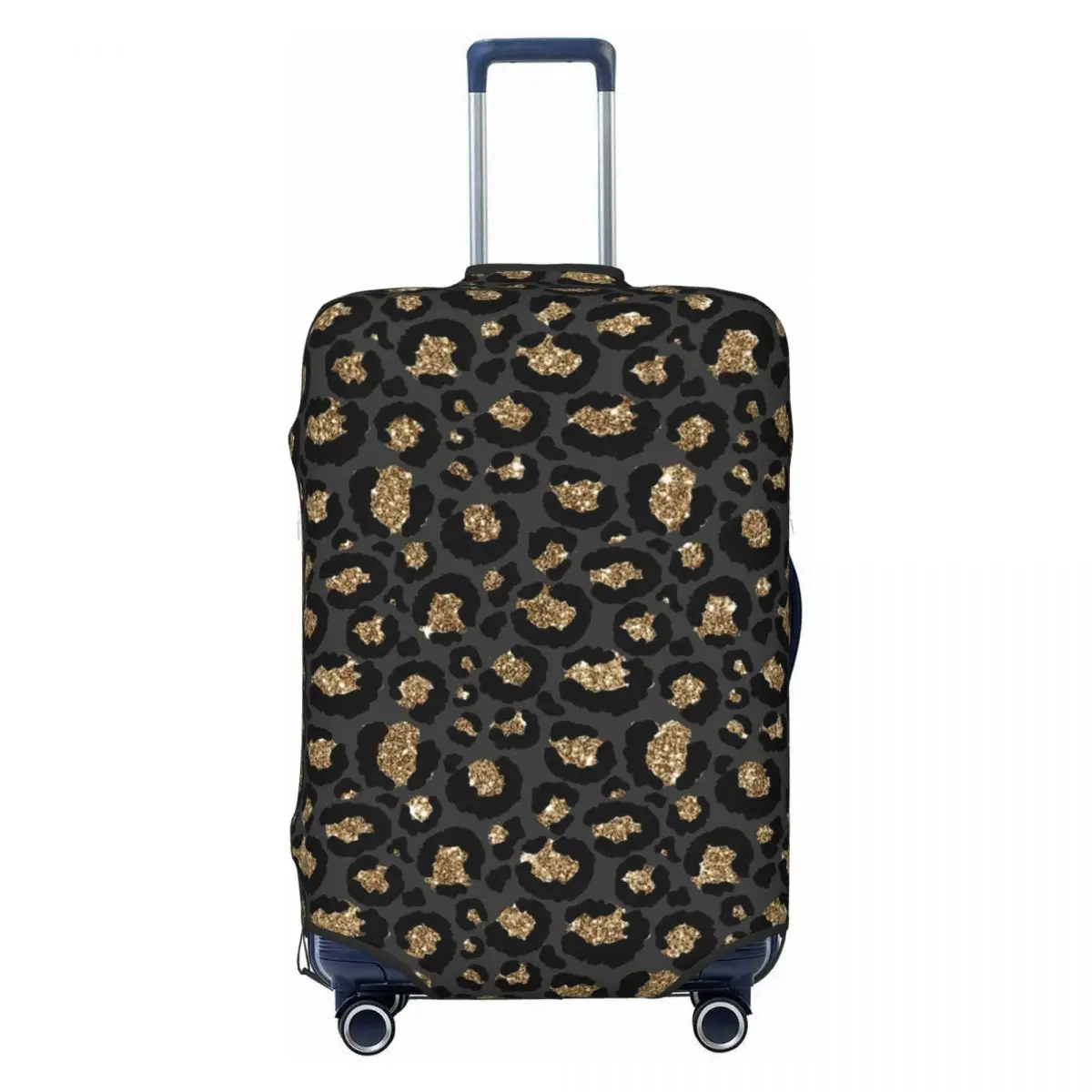 

Cute Black Gold Leopard Print Luggage Cover Protector Elastic Cheetah Animal Skin Travel Suitcase Covers