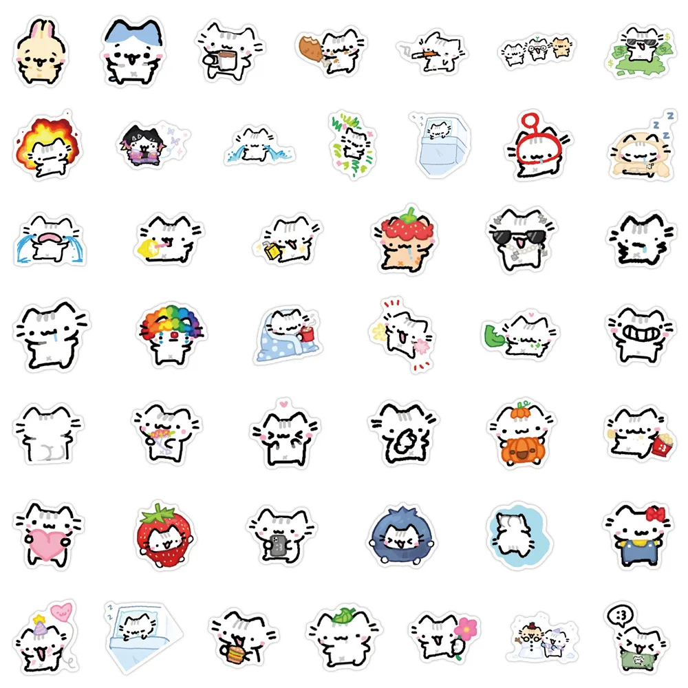 

10/45/90PCS Cute Line Kitten Cat Kawaii Graffiti Decorative Stickers Decals Children's Toys Gifts DIY Laptop Bookshelf Desk