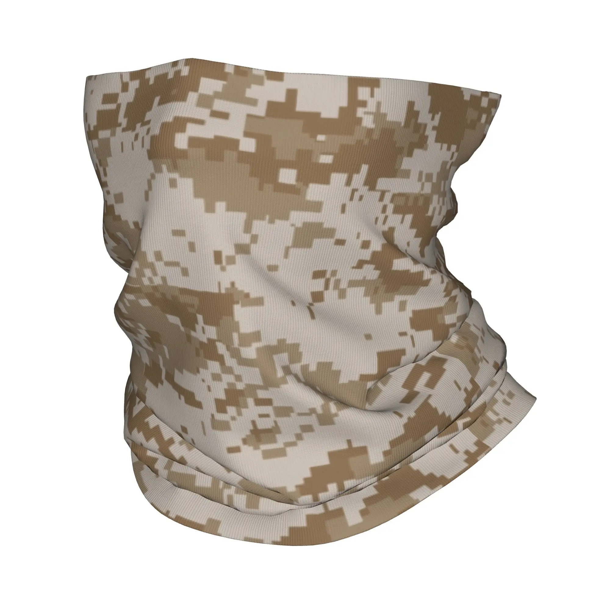 Custom Digital Desert Camo Bandana Neck Gaiter Windproof Face Scarf Cover Women Men Military Camouflage Headwear Tube Balaclava