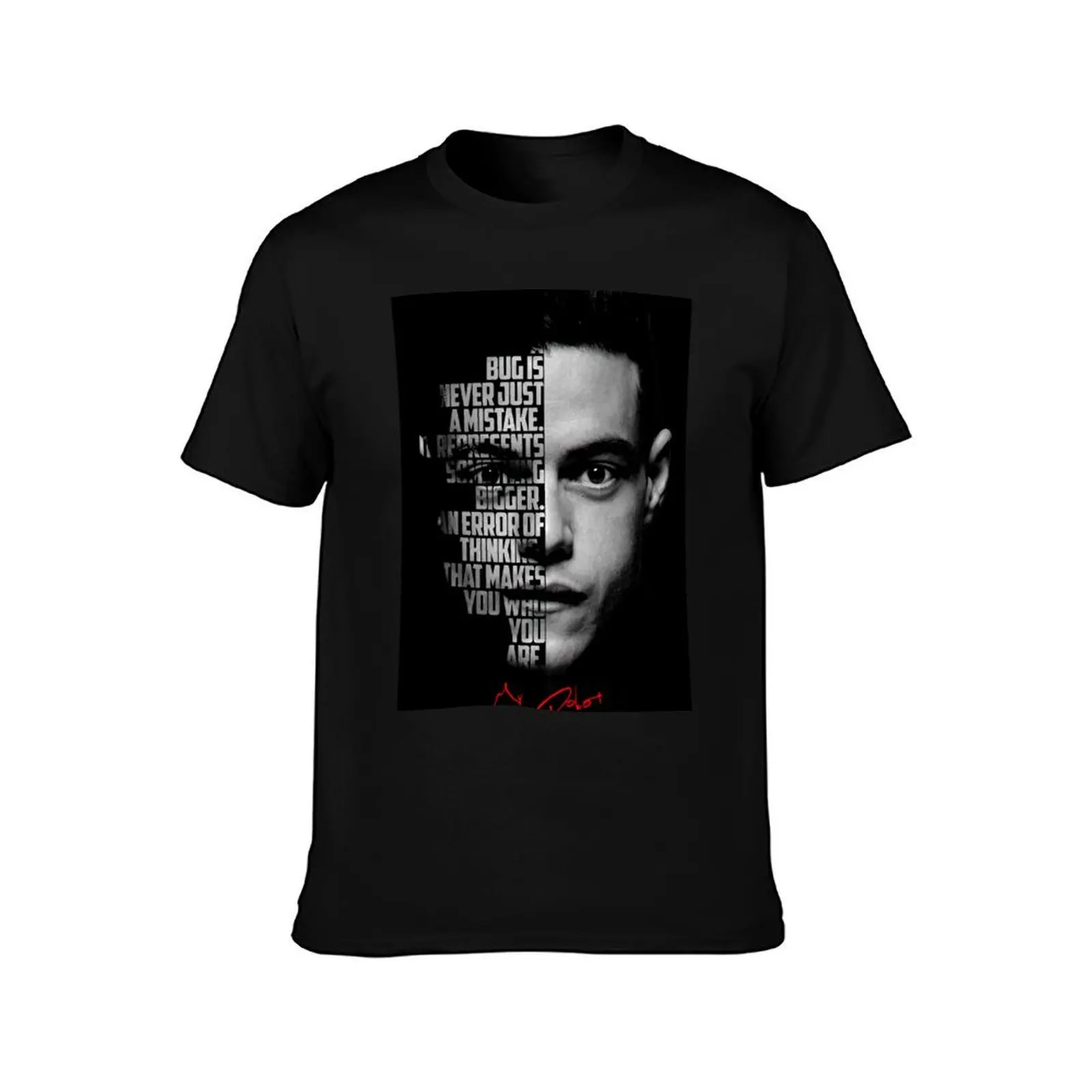 Black and white Mr Robot Elliot Alderson quote. T-Shirt Soft Durable Cotton T-Shirt