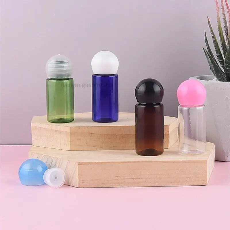 Multicolor 10 ml ml ball cover small bottle of lotion bottle PET plastic bottle cover bottle (with plug) within sphere 100pcs