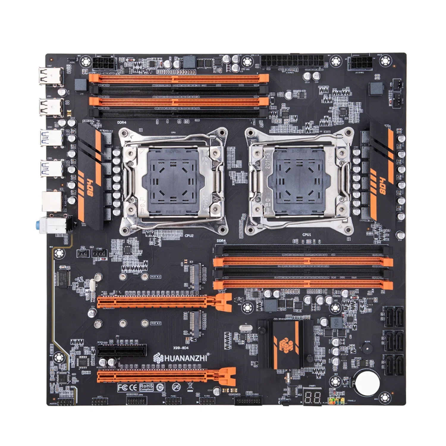 X99 8D4 Motherboard Dual CPU LGA 2011-3 X99 Dual CPU Support E5 2640 2667 2666 2670 2680 2696 V3 V4 Memory DDR4 RECC M.2 NVME