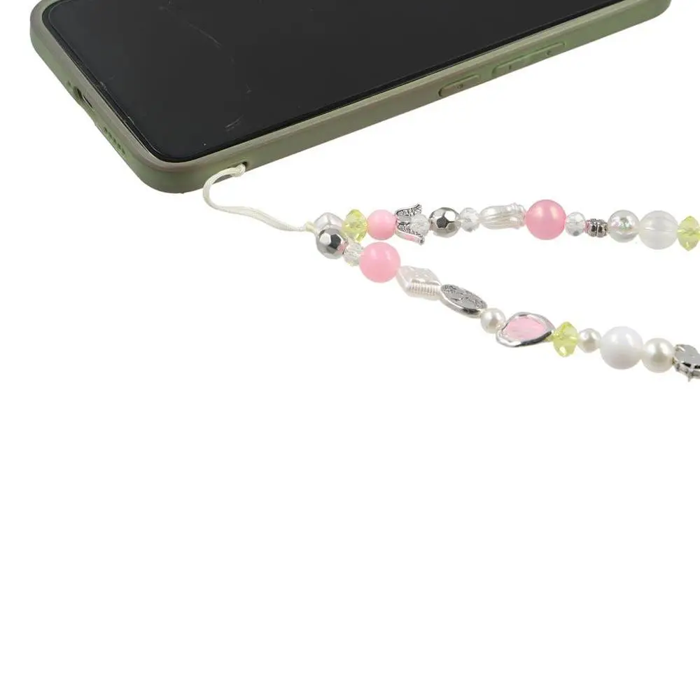 Trendy Pendant Star Pearl Beaded Phone Chain Phone Charms Anti-Lost Phone Strap Summer Handmade Mobile Lanyard Women Girls