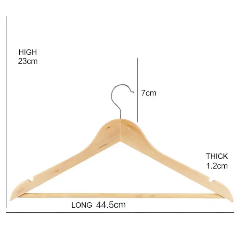 شماعات ملابس من الخشب المصمت ، خطاف معدني دائري ، تصميم مانع للانزلاق ، دعم ملابس خشبي ، تخزين منزلي وفندق ، شراء 5-5