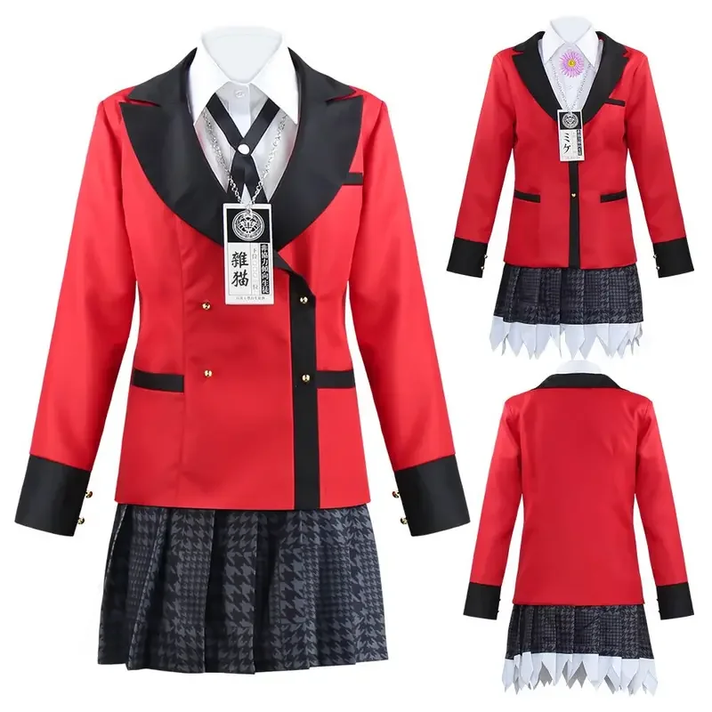 ชุดคอสเพลย์ kakegurui yumeko เครื่องแบบนักเรียนญี่ปุ่นชุดเครื่องแบบนักเรียนหญิง