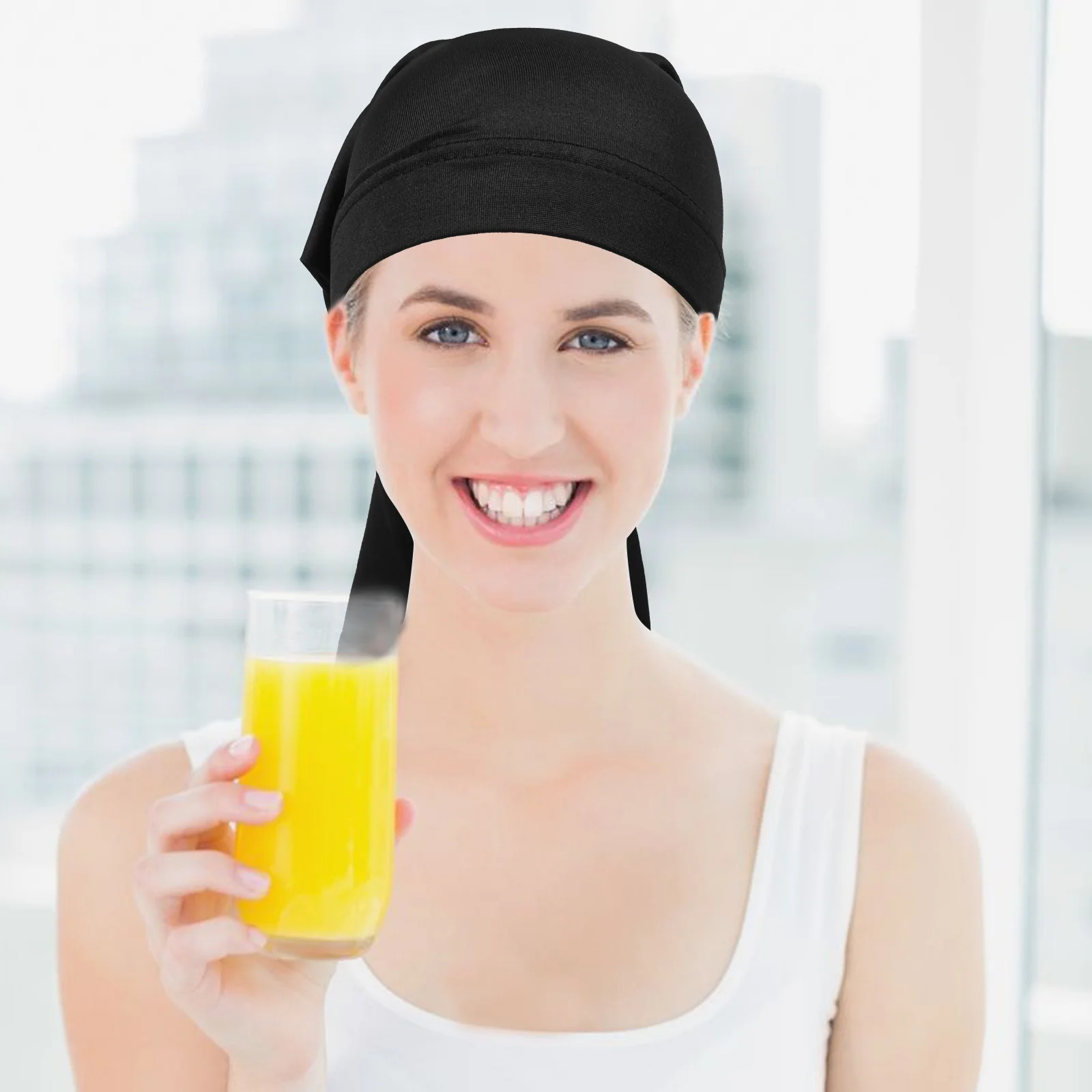 

2Pcs Hair Sleeping Bonnet Breathable Long Tube Cap for Dreadlocks Braids Night Wear Comfortable Elastic Fit Black Gray Solid