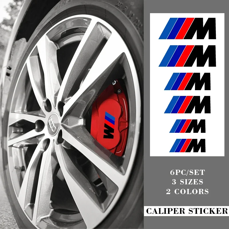 6PCS Car Brake Caliper Sticker Decals for BMW G01 G02 F22 F23 E46 E93 E39 G26 F01 F02 F06 G32 G20 G29 F30 F34 G08 Decoration