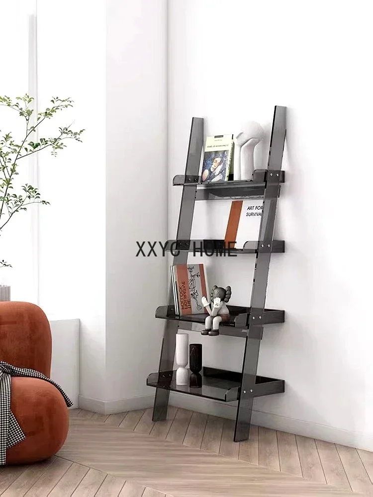 Transparent Storage Shelf Book Shelf Bookcase Magazine Rack Floor Living Room Bookshelf