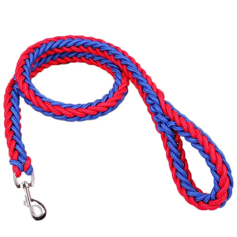 130cm Pet Dog Leash Double Row Adjustable Pet Collar Nylon Leash Double Colors Canvas For Medium Large Dogs Accessoires Hot-Sale