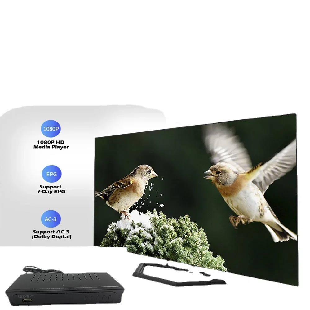 ISDB-T Set Top Box 1080P HD Terrestrial Digital Video Broadcasting TV Receiver for Chile with HDMI RCA Interface Cable