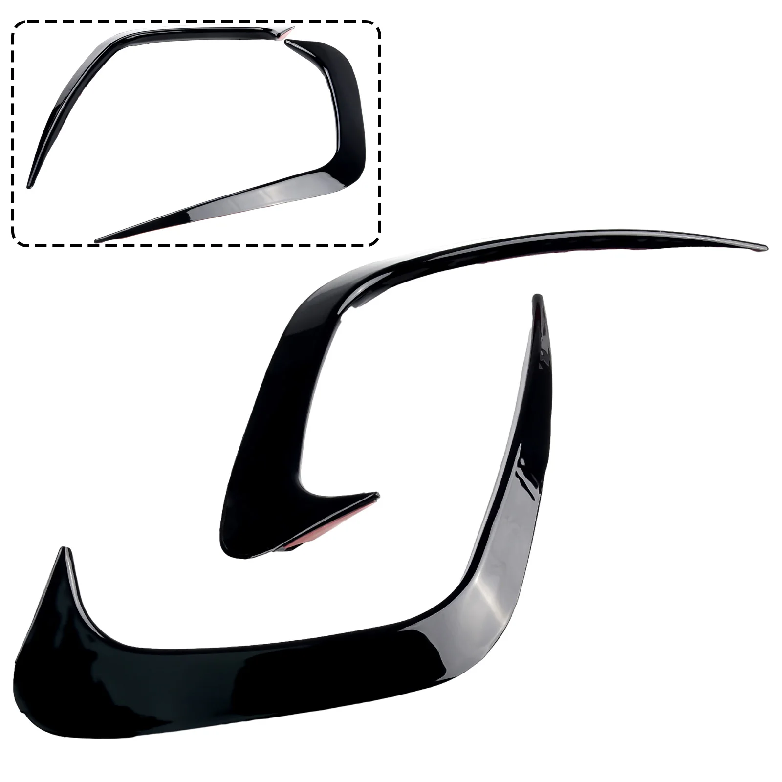 تنفيس ملصق المصد الخلفي سبويلر الجانب Canard مركبة 2 قطعة اكسسوارات البلاستيك العلامة التجارية الجديدة عالية الجودة العملي #5