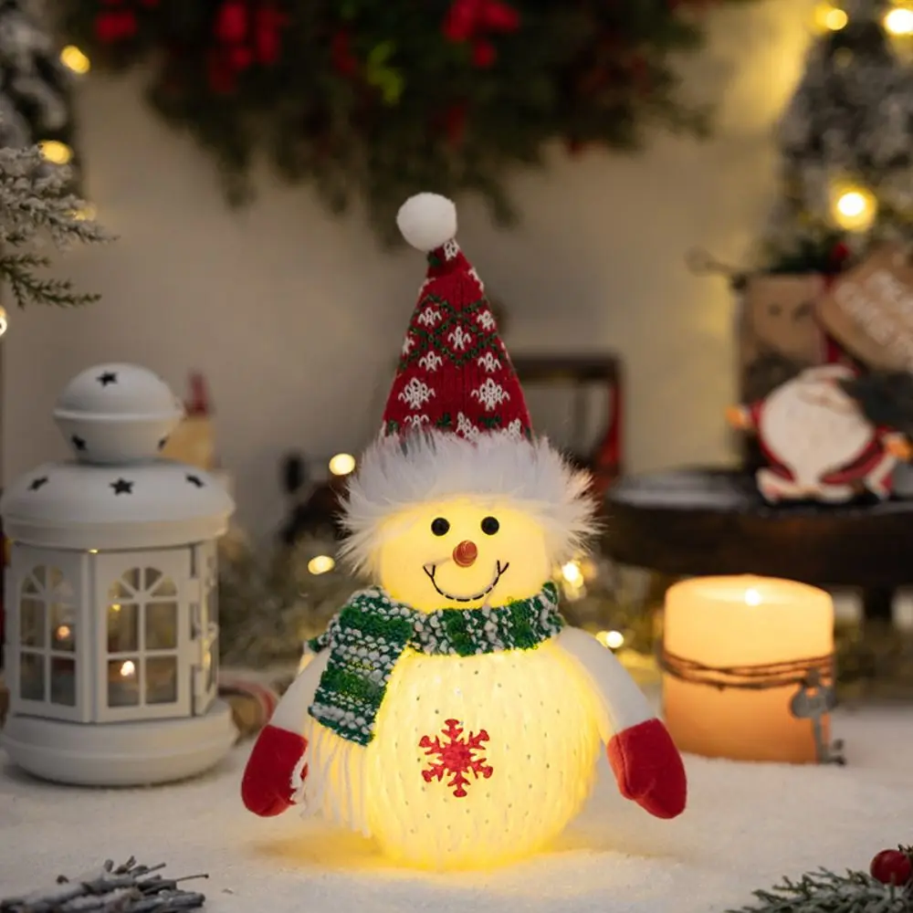 2024 New Luminous Santa Dolls Christmas LED Lights Cute Soft Plush Xmas Tree Decorations Creative Funny Table Decor Home