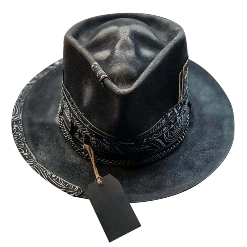 

S1Y1 Halloween Gift Cowboy Hat Perfect Present for Halloween Lovers Skull-themed