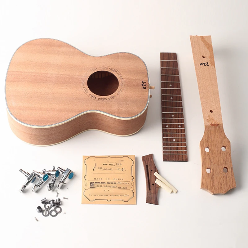 DIY Ukulele 23 Inch Wooden Mini Ukulele Children Manual Assembly Ukuleles Mahogany Wood Ukuleles Accessory Preschool Education