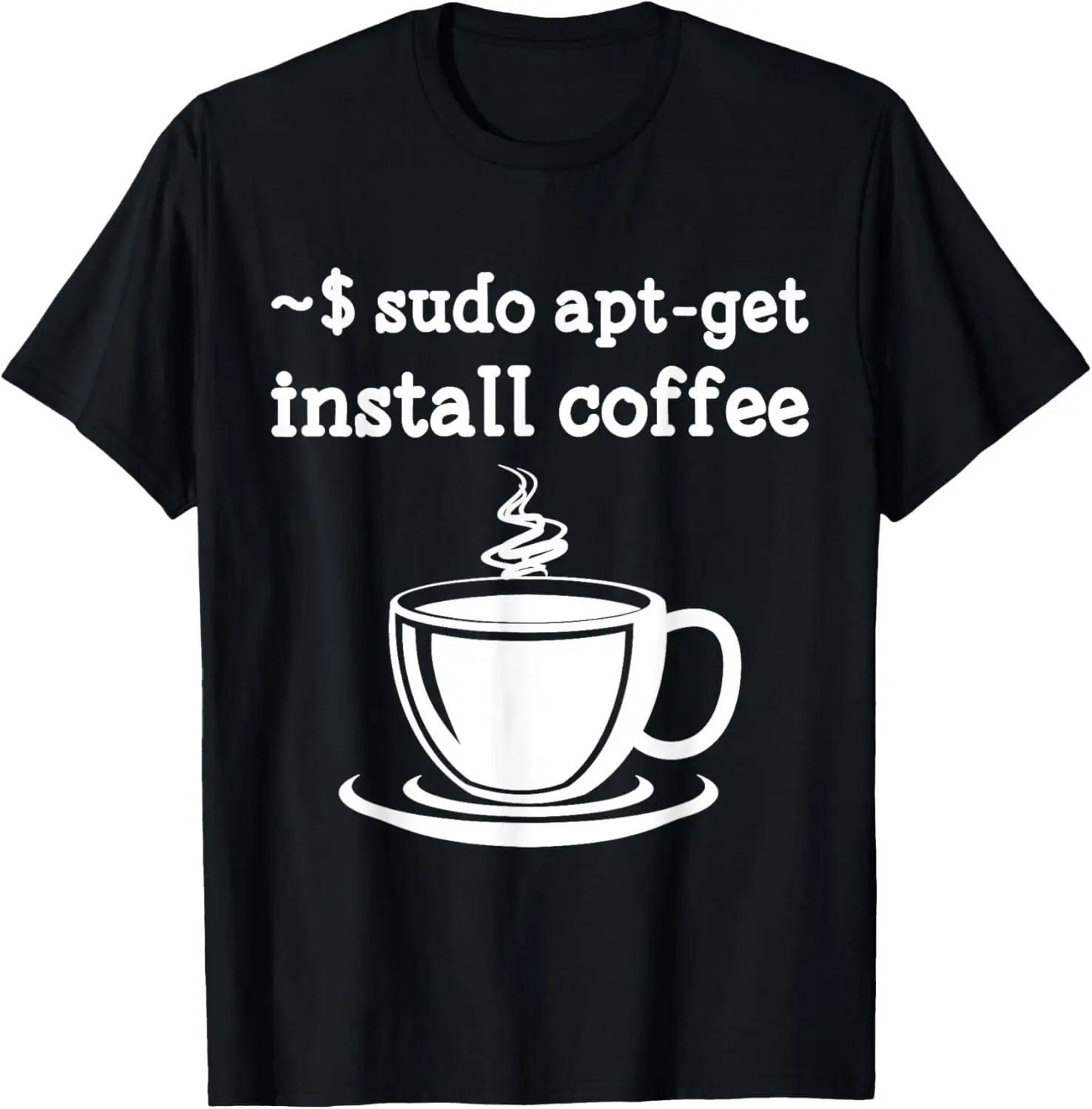 تي شيرت Linux Sudo Apt-Get Install Coffee