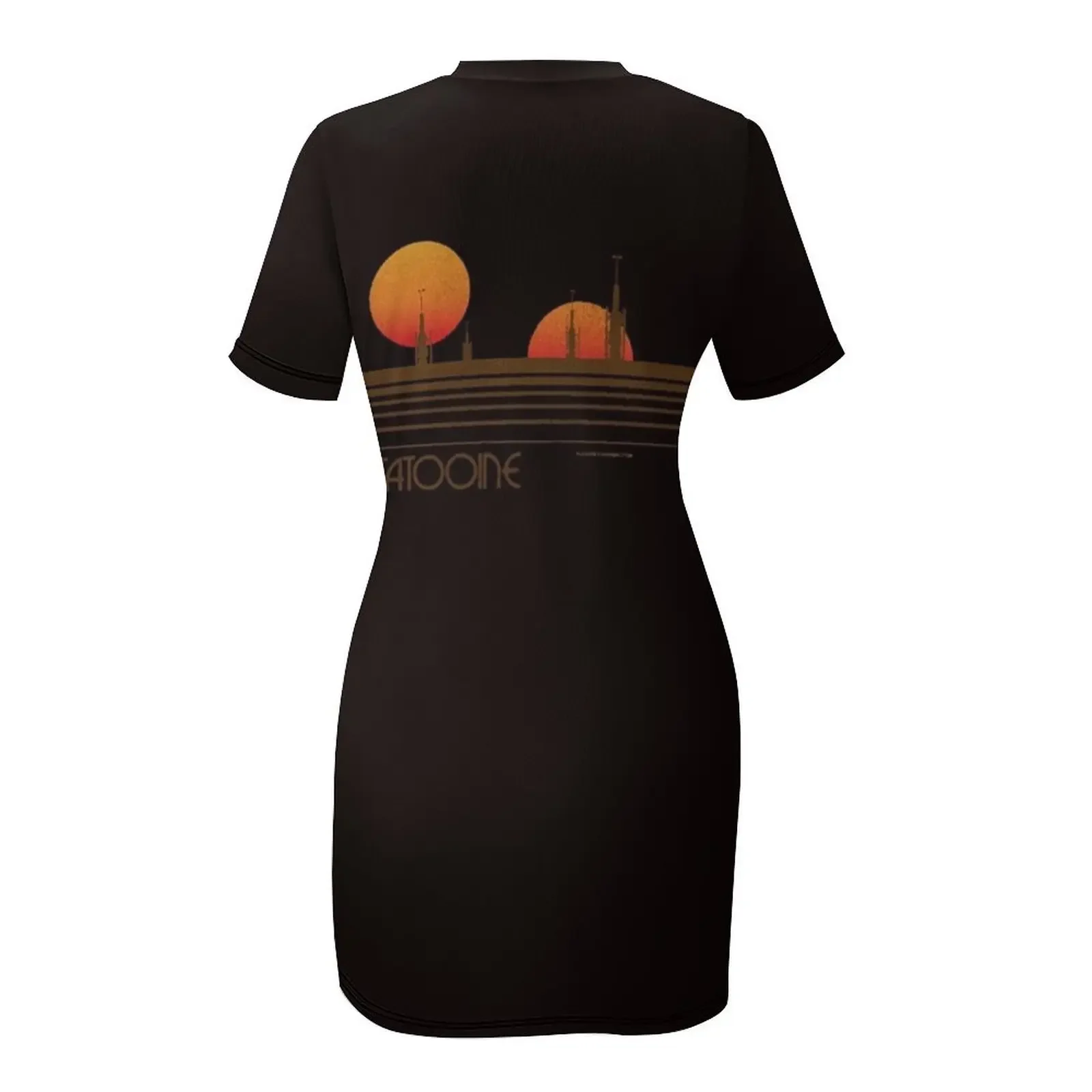 Tatooine Klassiek T-shirt Jurk met korte mouwen verjaardagsjurk lange jurk dames Lang