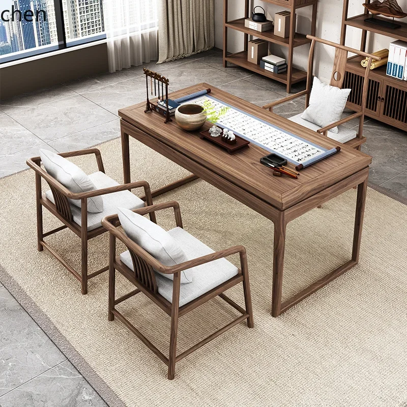 all solid wood drawer table office computer desk study furniture calligraphy painting table