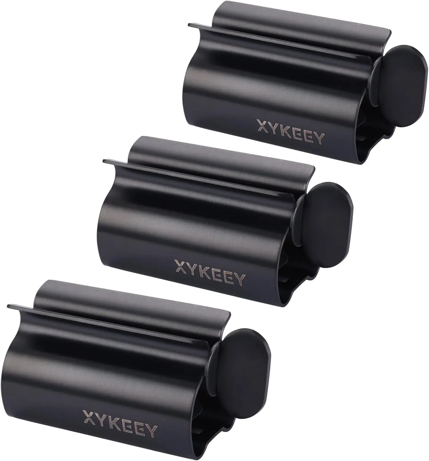 

Toothpaste Tube Squeezer Set of 3 Metal Rollers with Holder Stand for Bathroom Organizer