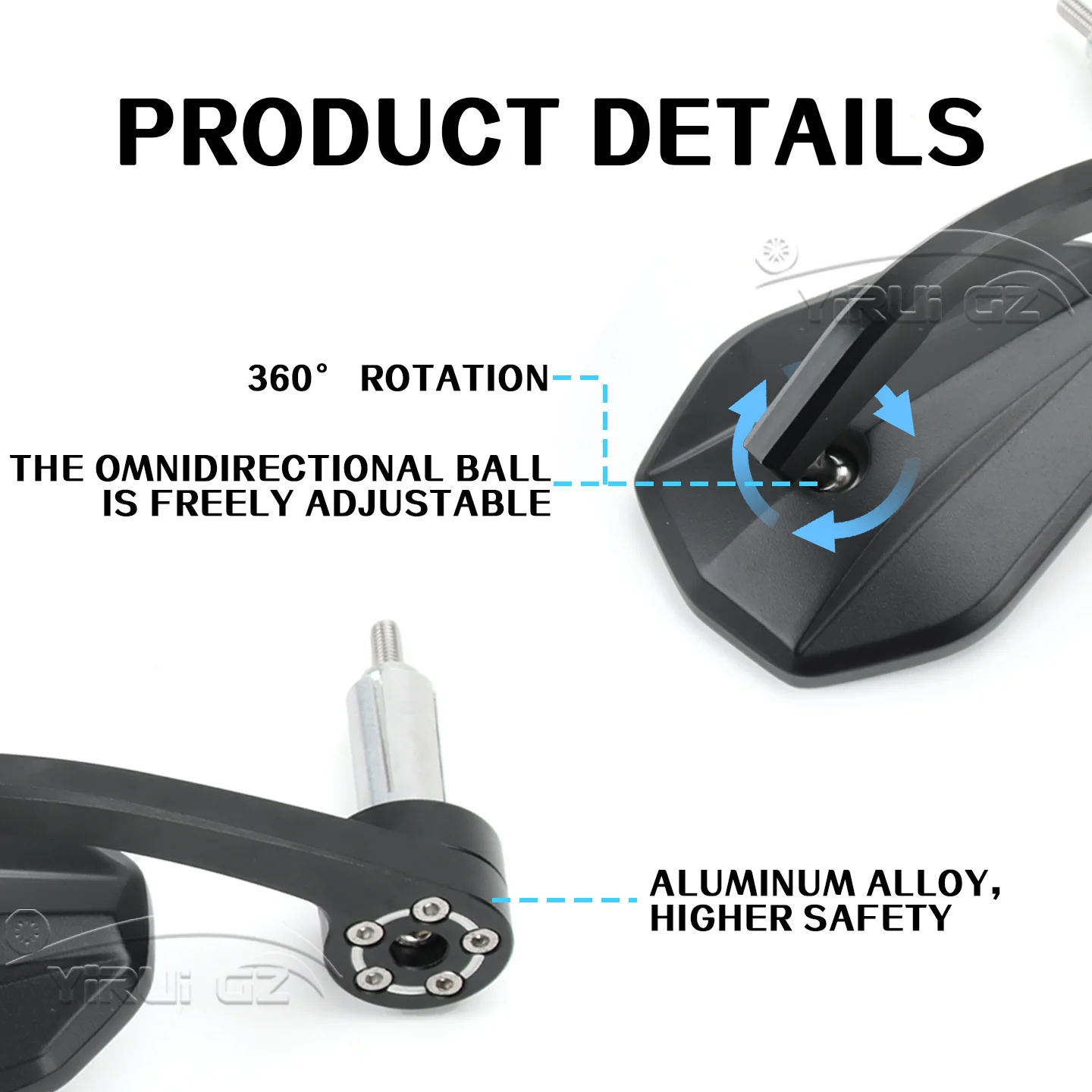 Rearview mirror For Suzuki V-Strom 650 V-Strom 1050 650 Motorcycle Bar End Mirror Handlebar End Side RearviewMirrors Wide Vision view 3