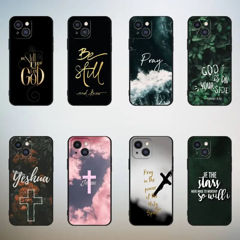 

Bible Verse Jesus Christian Phone Case For iPhone,11,12,Mini,13,14,15,PRO,XS,MAX,X,XR,6,7,8,Plus Black Shell