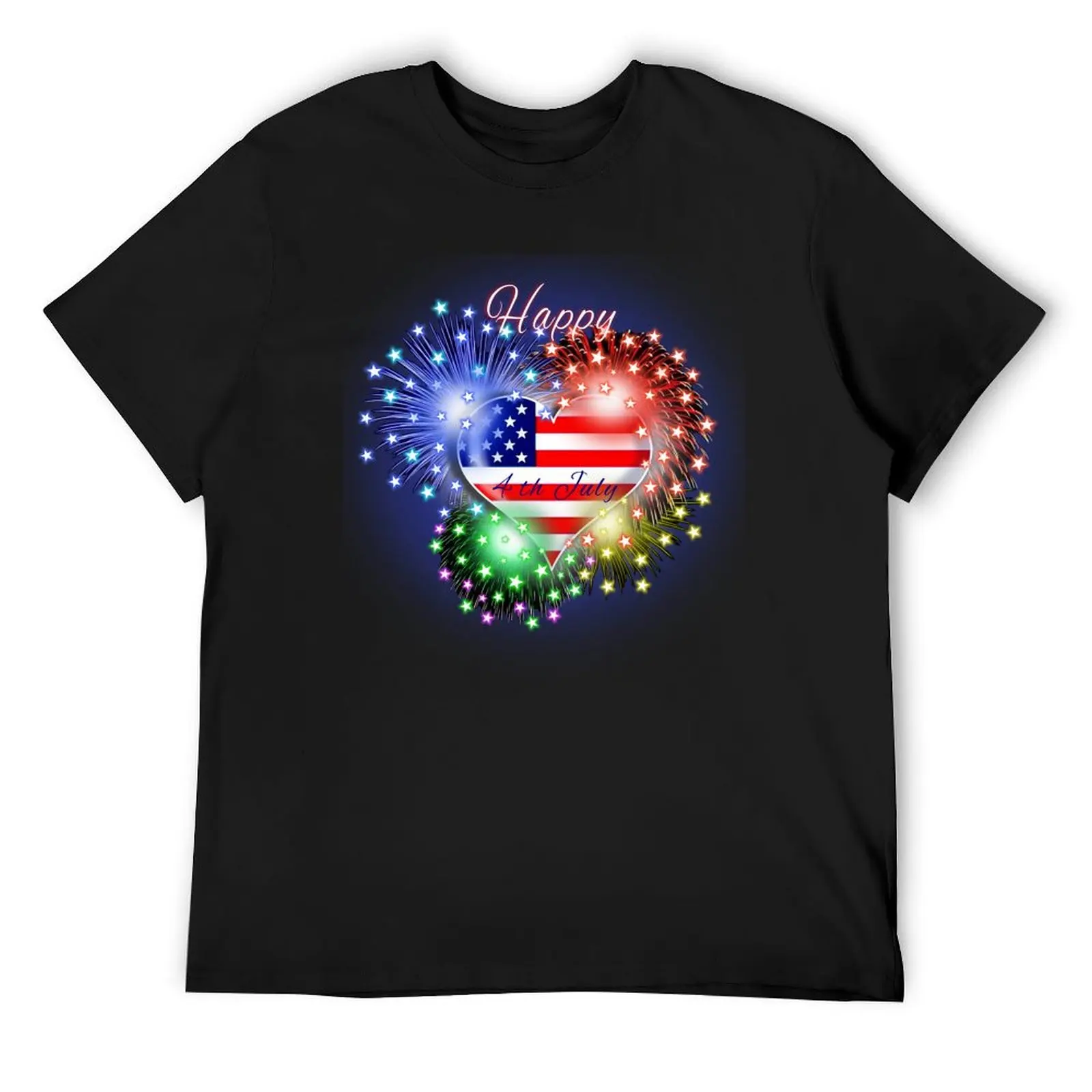 

Happy 4th July Fireworks Heart T-Shirt graphic t shirt vintage shirts graphic tee boys animal print tshirts for men