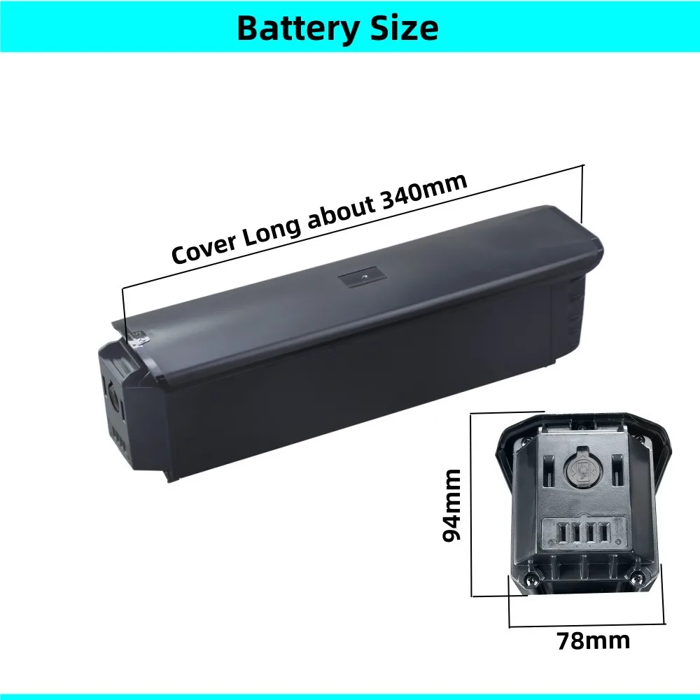 SYR Type E-bike Battery 48V 10Ah 10.4Ah 12.8Ah 14Ah 15Ah for Shengmilo MX03 48v 500w Hidden Ebike Battery long 355mm type