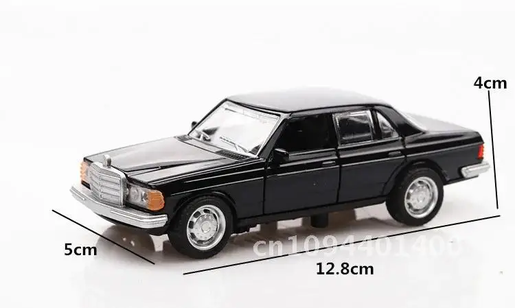 1/36 E-Klasse W123 Klassisches Auto Retro-Autos Zurückziehen Funktionsmodell 2 Türen geöffnet Simulation Kinderspielzeug mit Originalverpackung