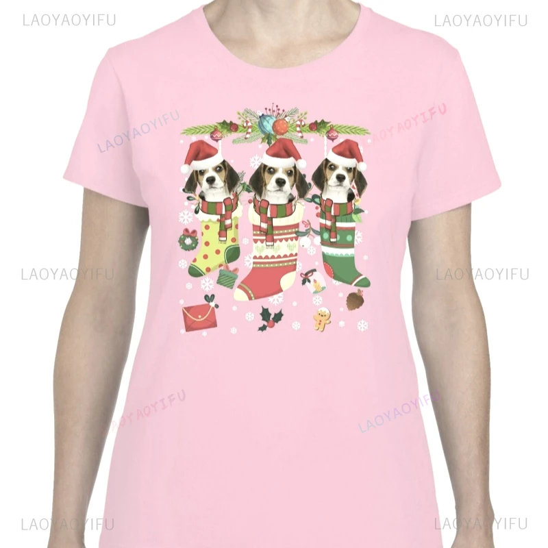 عيد الميلاد التي شيرت بيغل الكلب عيد الميلاد عيد الميلاد الحيوان عشاق الكلاب مضحك نمط تي شيرت عيد الميلاد تيز لطيف الأسرة حزمة هدية #3