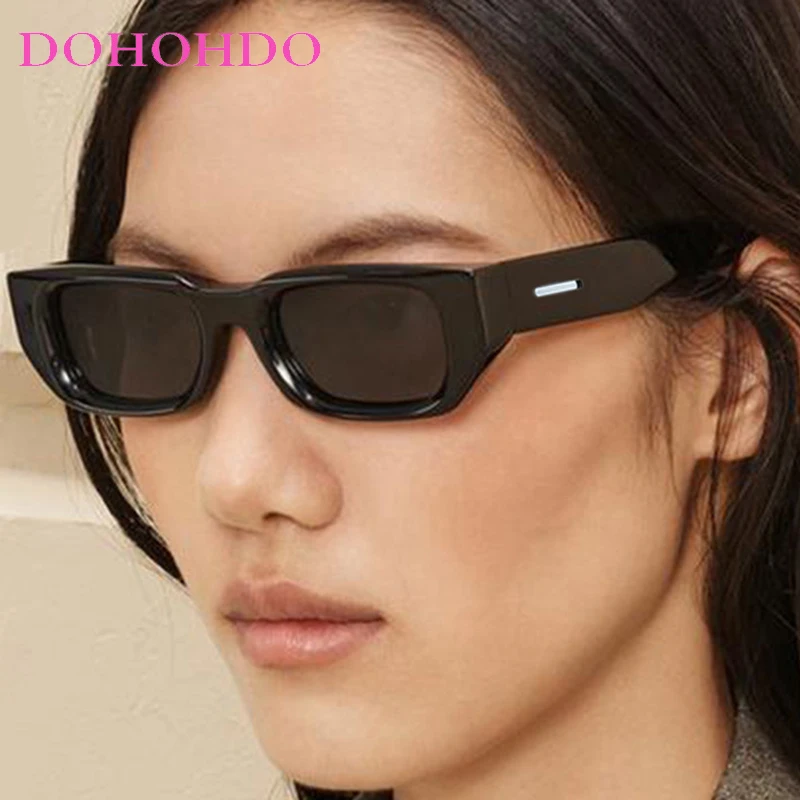

New Fashion Small Square Sunglasses For Women Men Vintage Retro Thick Edge Frame Luxury Male Sun Glasses Shades UV400 Eyeglasses