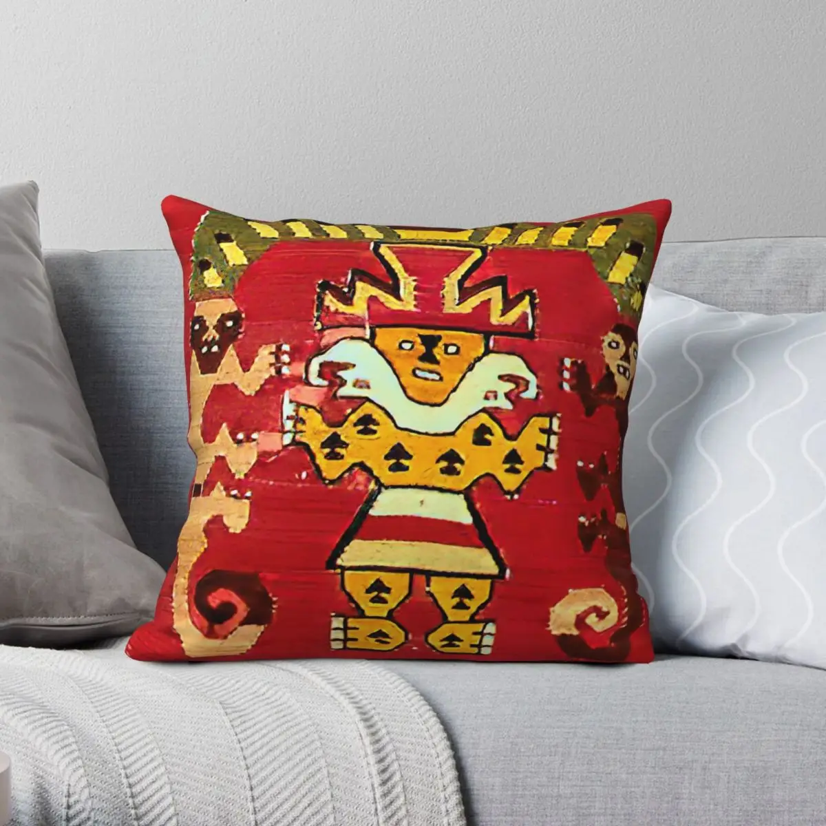 

800 YEAR OLD PERUVIAN ART Pillowcase Polyester Linen Velvet Printed Zip Decor Pillow Case Home Cushion Cover