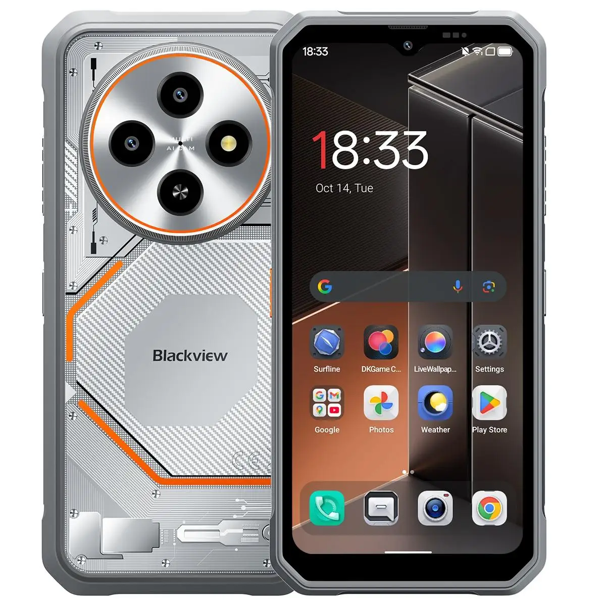 Blackview FORT 2 Rugged phone 6.56'' HD+ IPS Display 5000mAh Battery 8GB+128GB/ 256GB Cell Phone 16MP Camera 4G Android 15 NFC
