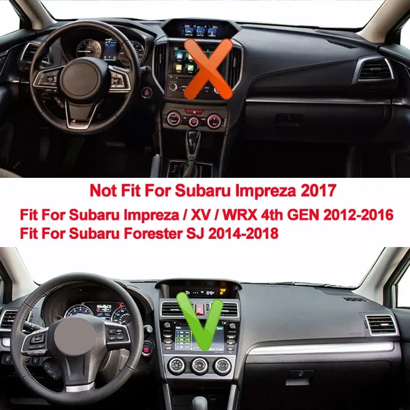 High Quality For Subaru Impreza / XV / WRX 4th GEN 2012 - 2016 Forester SJ 2014 - 2018 Car Dashboard Cover Mat Sun Shade Avoid