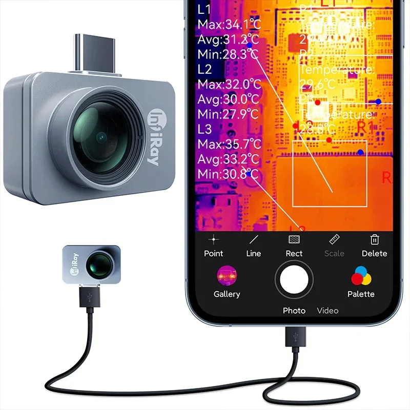 

InfiRay P2 Pro Infrared Imaging Camera PCB Circuit Industrial Heating Test Night Vision Phone Thermal Imager Camera