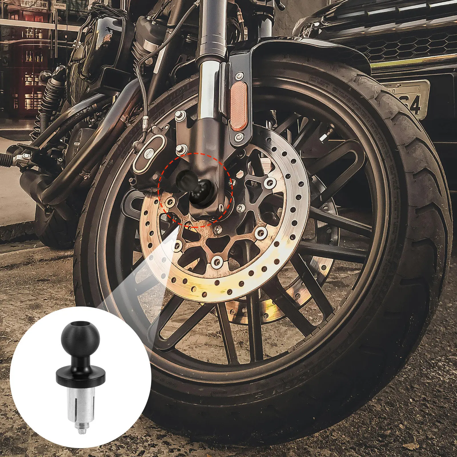 Metal Ball Head Motorcycle Handlebar Mount Base Through-Hole Design for Phone Camera Secure Angle Adjustment Stable Ride