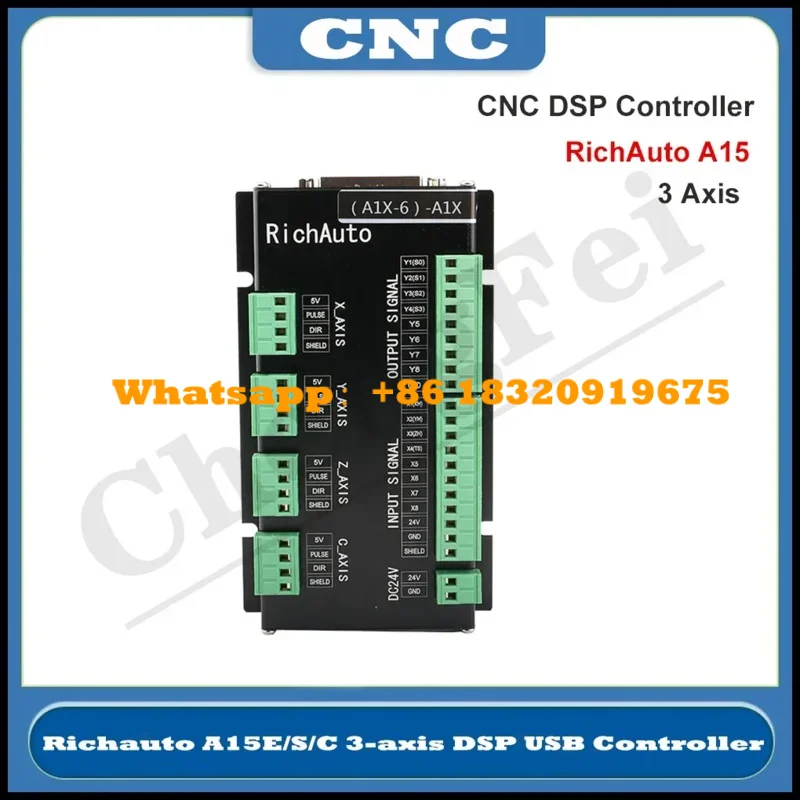 Richauto A15 Multi-Axis 3-Axis CNC DSP Controller Offline USB Motion Control System Manual For CNC Router Cylinder Cyclmotion