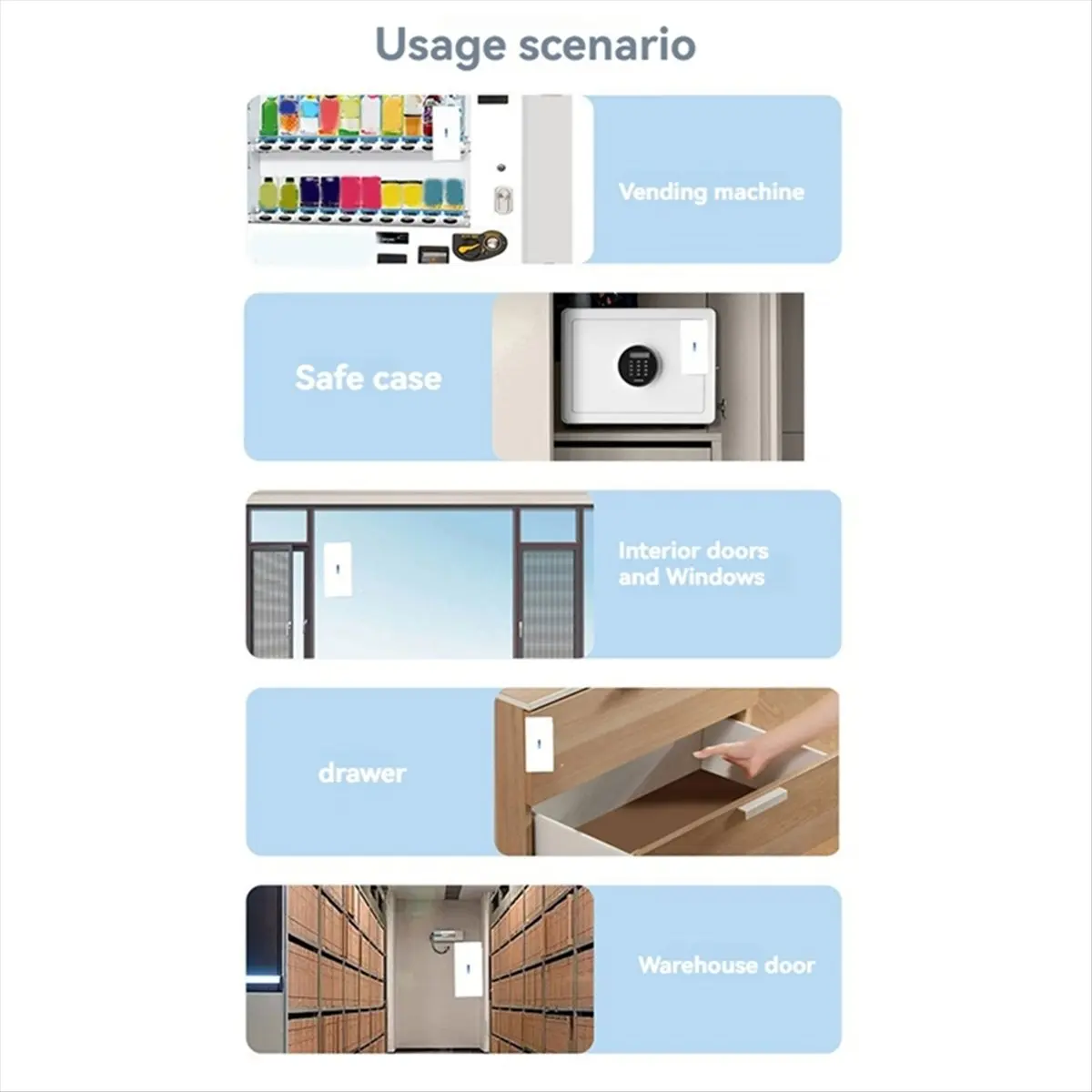 2pcs 433MHz Wireless Vibration Glass Break Detector, Adjustable Sensitivity, Compatible with Alarm Systems White
