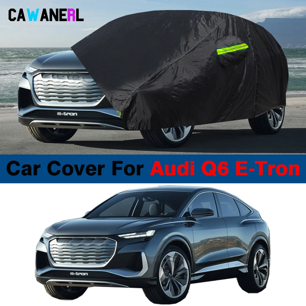 

Black Full Car Cover Outdoor SUV Anti UV Sun Rain Snow Ice Protection Cover Waterproof For Audi Q6 E-Tron 2023-2025